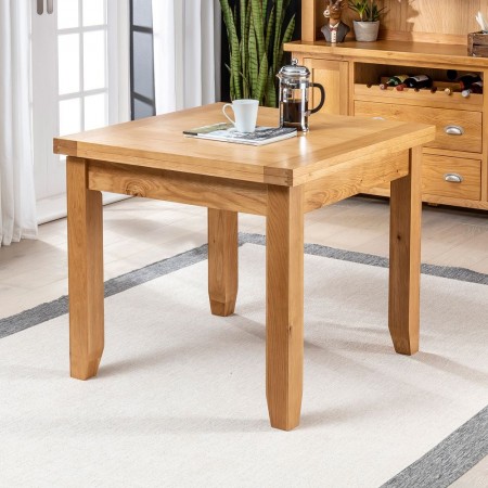 Solid Oak : Bàn Ăn Gổ Sồi Một Mảnh - Vuông 90cm